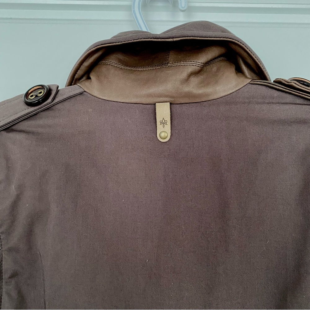 Mackage Brown Canvas & Leather Convertible Trench Coat / Vest - Picture 5 of 15